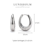 Lundholm Edith oorringen formaat 1,7 x 1,5 cm – Zilverkleurig