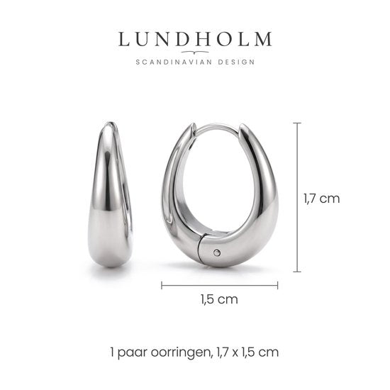 Lundholm Edith oorringen formaat 1,7 x 1,5 cm – Zilverkleurig