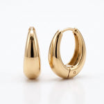 Lundholm Edith Ovale Mini Hoops – Goudkleurig
