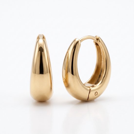 Lundholm Edith Ovale Mini Hoops – Goudkleurig
