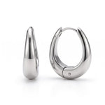 Lundholm Edith Ovale Mini Hoops – Zilverkleurig