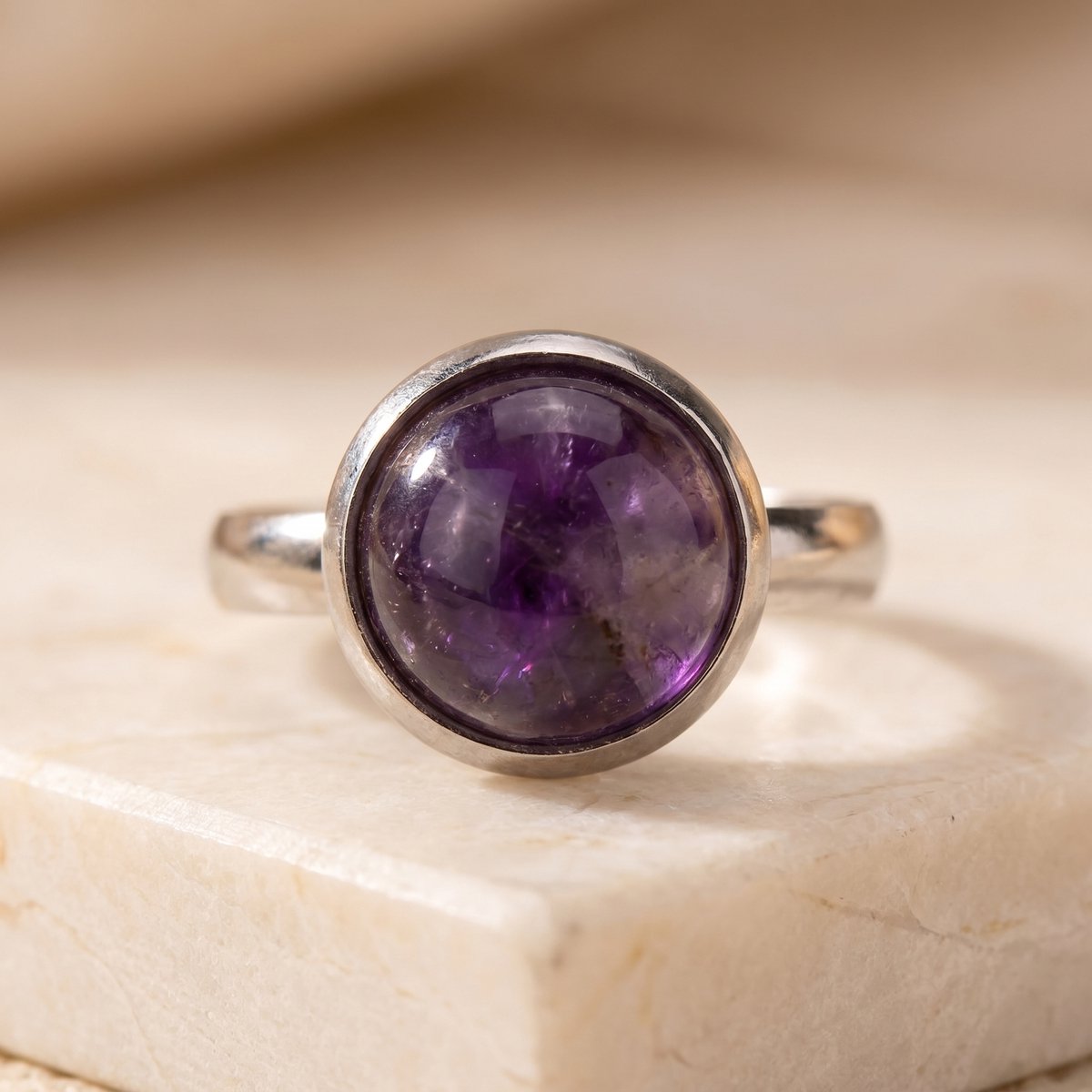 Elvira - Ring - Stainless Steel - Natuursteen - Verstelbare Ring