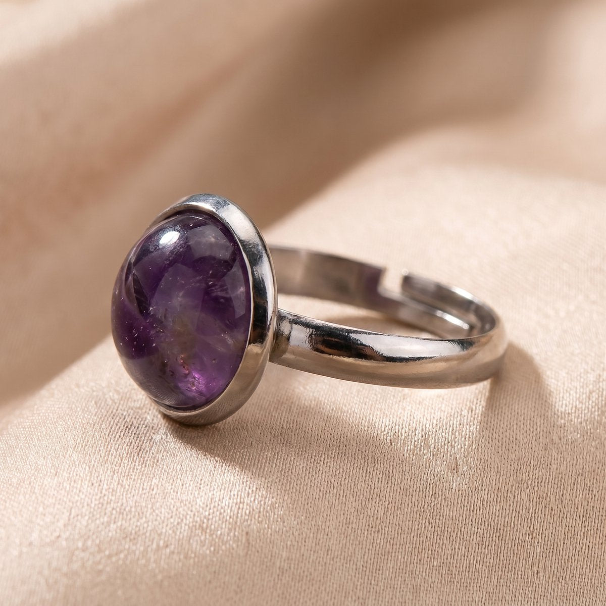 Elvira - Ring - Stainless Steel - Natuursteen - Verstelbare Ring