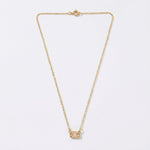 Lundholm Embla geboortesteen ketting november met champagnekleurige zirkonia