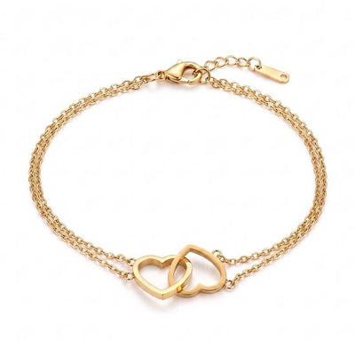 Evie – Armband mit Zwei Verbundenen Herzen