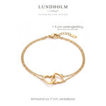 Lundholm Evie armband goud, ca. 17 cm + 5 cm verlengketting met karabijnsluiting