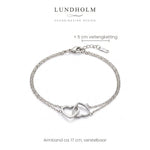 Lundholm Evie armband zilver, ca. 17 cm + 5 cm verlengketting met karabijnsluiting