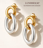 Lundholm Evita two-tone oorringen goud- en zilverkleurig