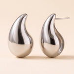Lundholm Femke chunky druppel oorknopjes zilverkleurig – Zilver