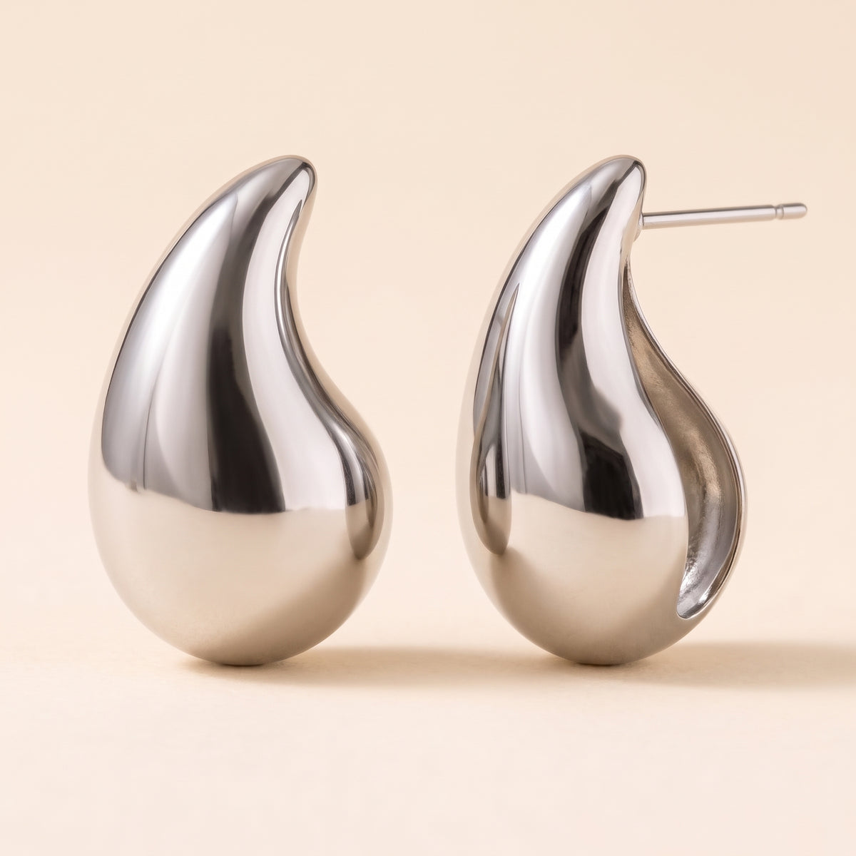 Lundholm Femke chunky druppel oorknopjes zilverkleurig – Zilver