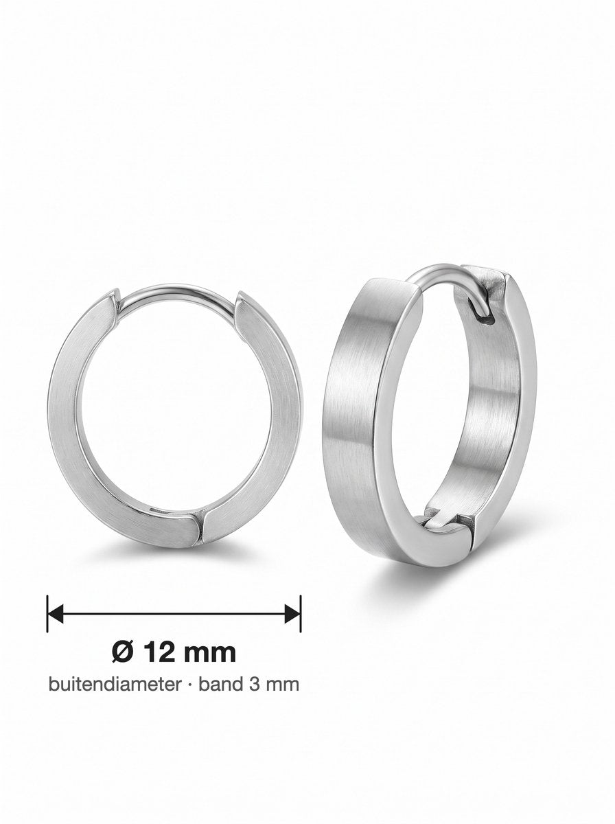 Lundholm Finn klapoorringen heren zilverkleurig 12 mm