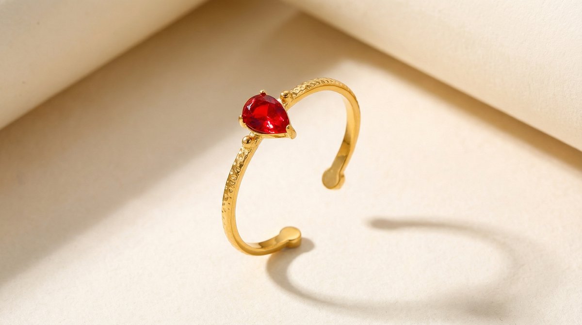Lundholm Florence verstelbare ring rood