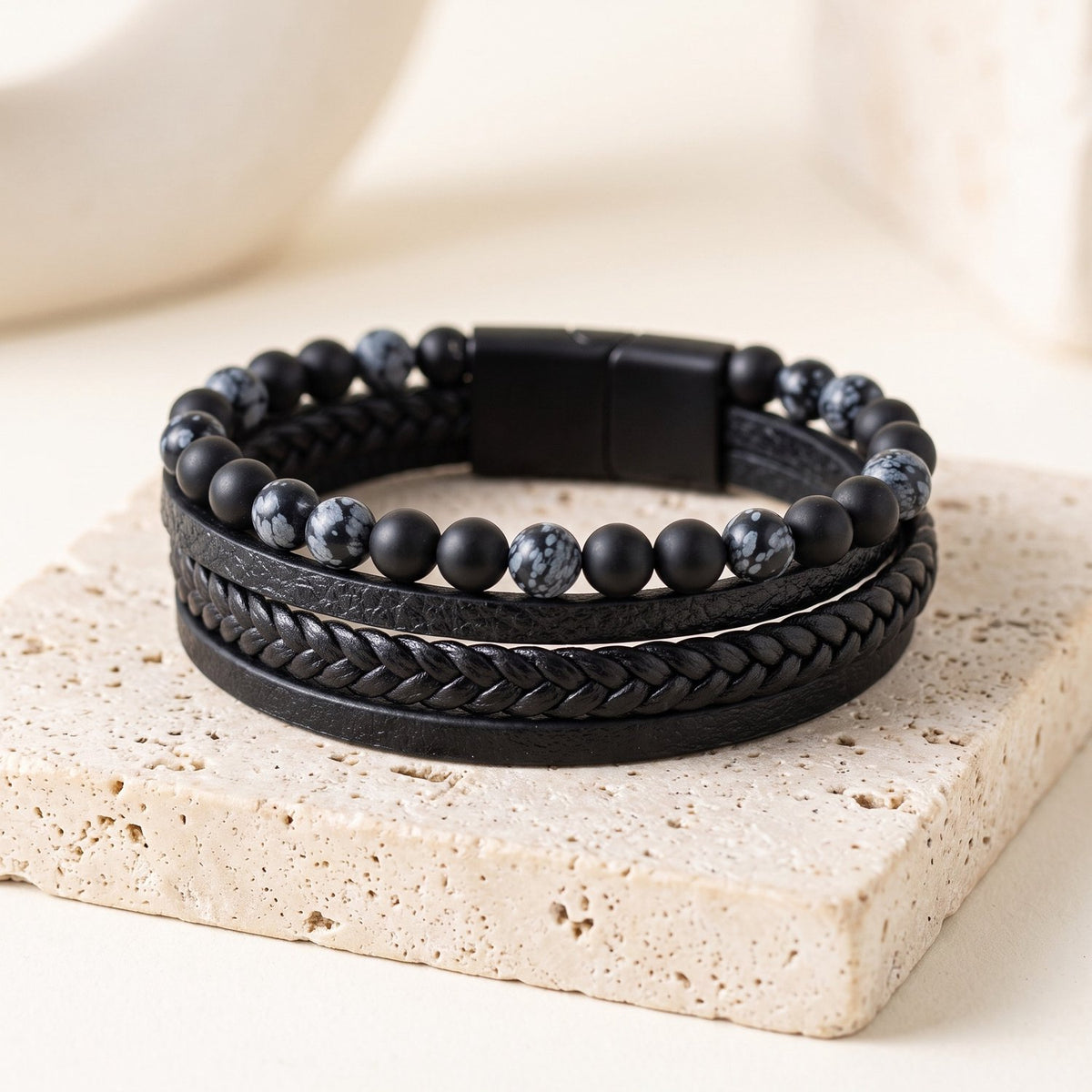 Lundholm Björn armband sneeuwvlokobsidiaan