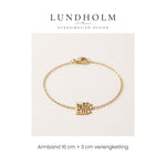 Lundholm Hailey armband goud 16 cm + 3 cm verlengketting