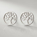 Lundholm Hannah levensboom oorknopjes zilver stainless steel