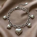 Lundholm Harriet schakelarmband met bolle hartjes