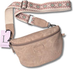 Lundholm Heby heuptas dames beige met brede tassenriem — vooraanzicht fanny pack festival cadeau