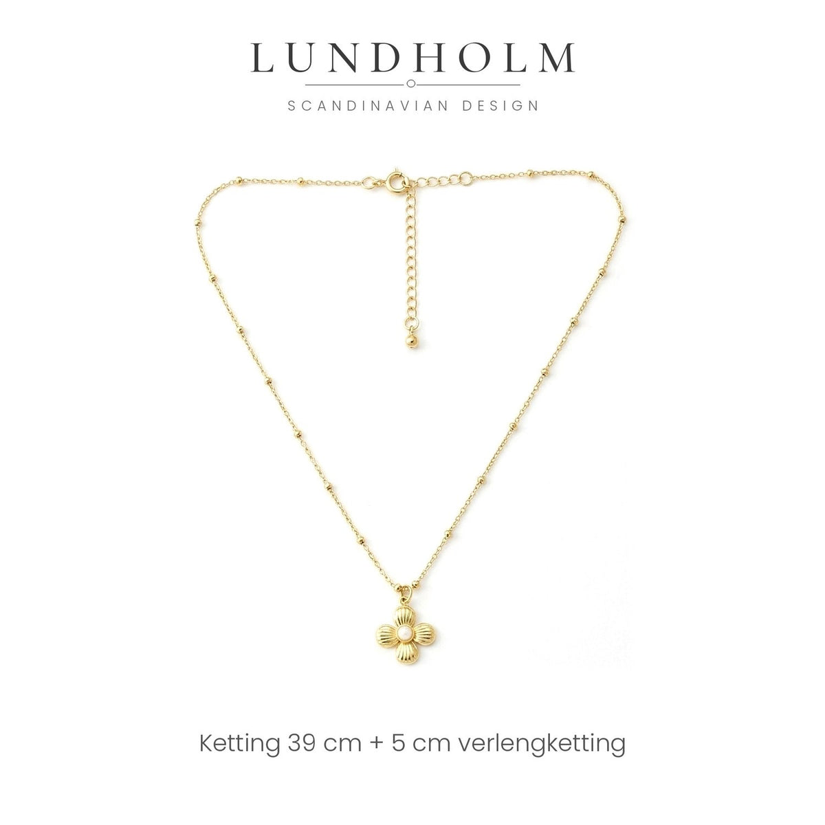 Lundholm Imogen bloemen hanger goud