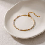 Lundholm Inge gouden armband met zirkonia – waterproof en hypoallergeen