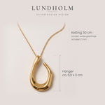Maten Lundholm Iris ketting: 50 cm, hanger ca. 5,5 x 3 cm