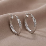 Lundholm Jayla zilver twisted oorringen hoops