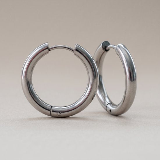Lundholm Jens heren oorringen 20 mm zilverkleurig