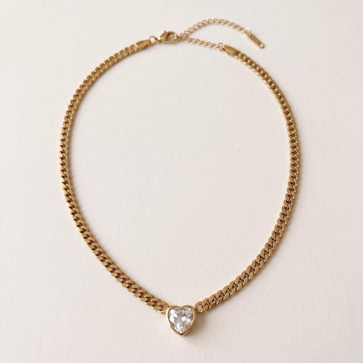 Lundholm Jonna ketting dames goudkleurig met zirkonia hartje