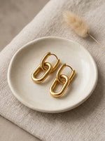 Lundholm June link earrings goud PVD plated