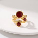 Lundholm Juno statement ring rood – verstelbaar one size