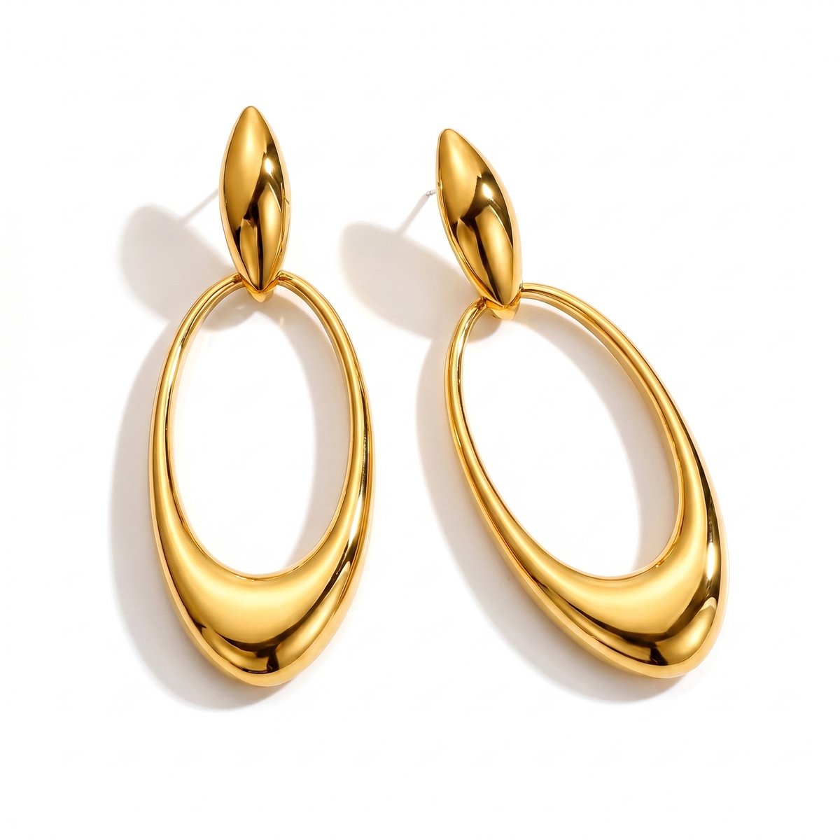 Lundholm Kaia oorbellen goud detail stainless steel