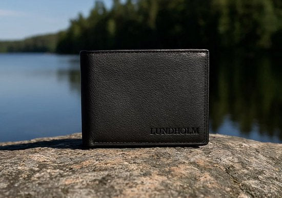 Lundholm Kopenhagen heren portemonnee echt leer zwart — lifestyle aan meer Scandinavische natuur