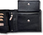 Lundholm Kopenhagen heren portemonnee leer zwart muntvak — detail premium leer billfold heren cadeau