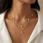Lundholm Kristy layering ketting met parels goudkleurig