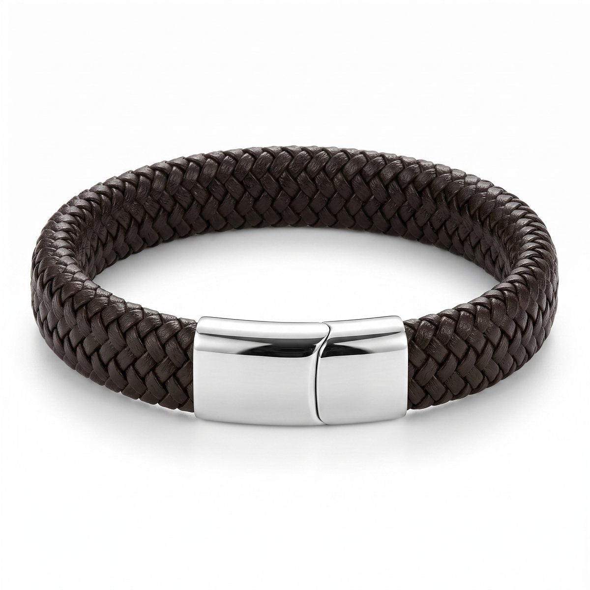 Lundholm Lars Heren Armband Bruin Closeup Stainless Steel Sluiting