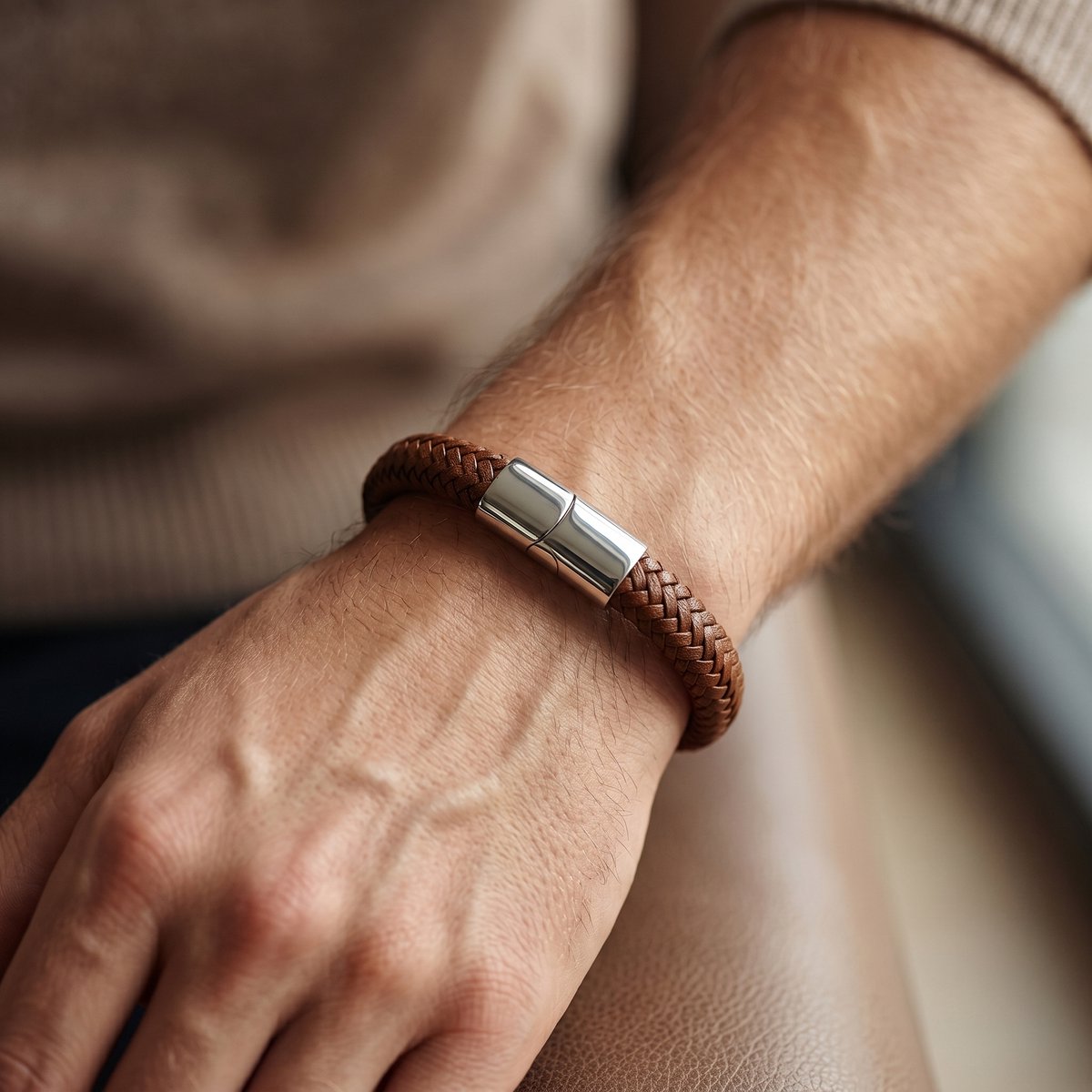 Lundholm Lars Heren Armband Bruin Wrist Lifestyle Vaderdag