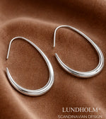 Lundholm Leanne zilver oorbellen detail — geometrisch design 4x3 cm premium stainless steel dames