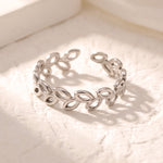 Lundholm Lieke ring dames zilverkleurig – opengewerkt bladdesign, stainless steel