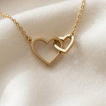 Lundholm Lieve ketting dames goudkleurig met verbonden hartjes