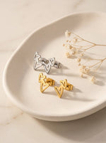 Lundholm Livy dubbel hartje studs zilver 1cm Scandinavisch