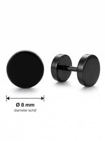 Lundholm Loke fake plug barbell oorbellen heren zwart