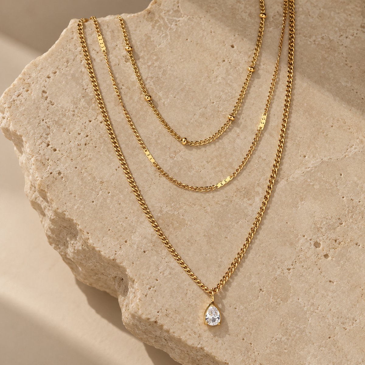 Lundholm Lucille gelaagde gouden ketting