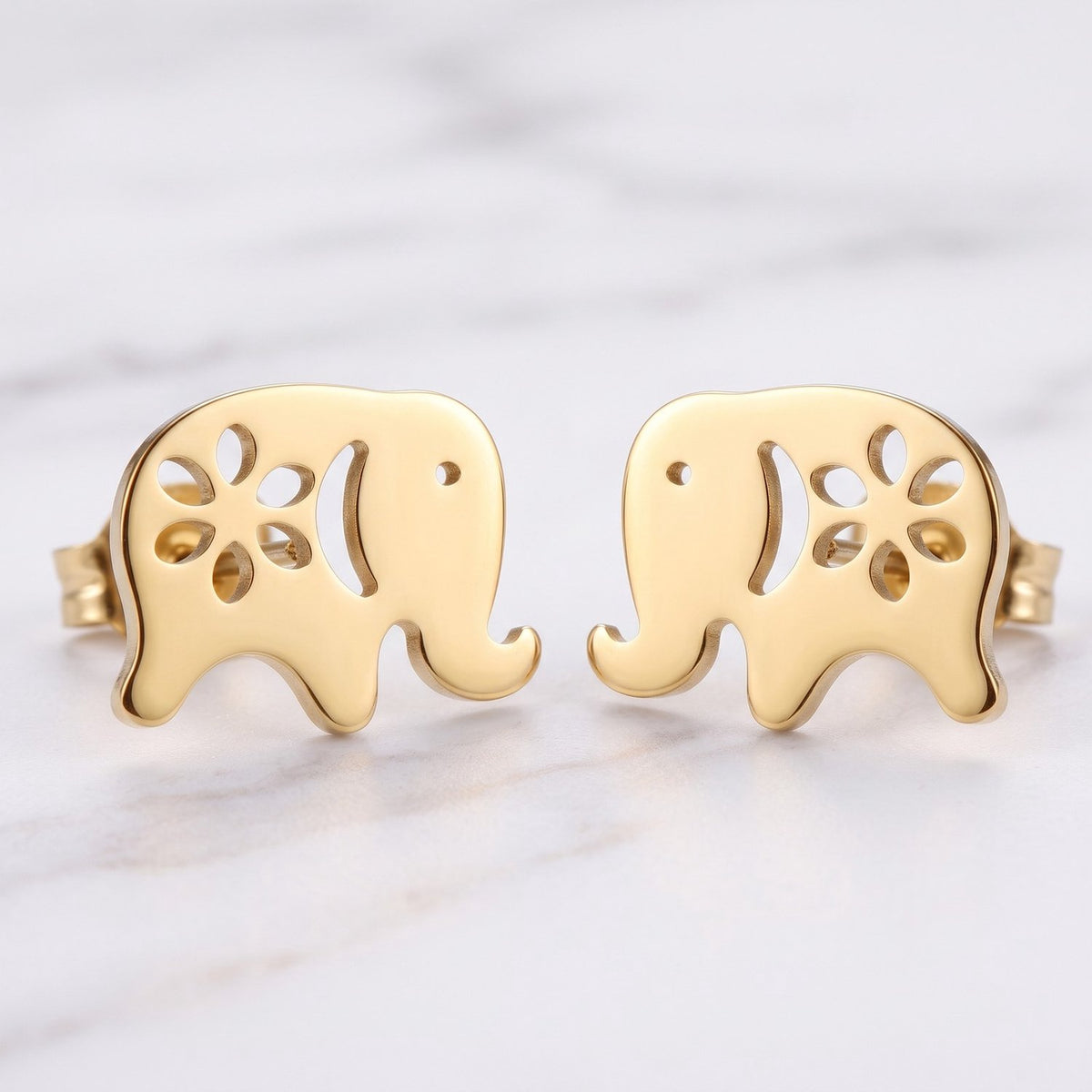 Lundholm Lucky gouden olifant oorbellen