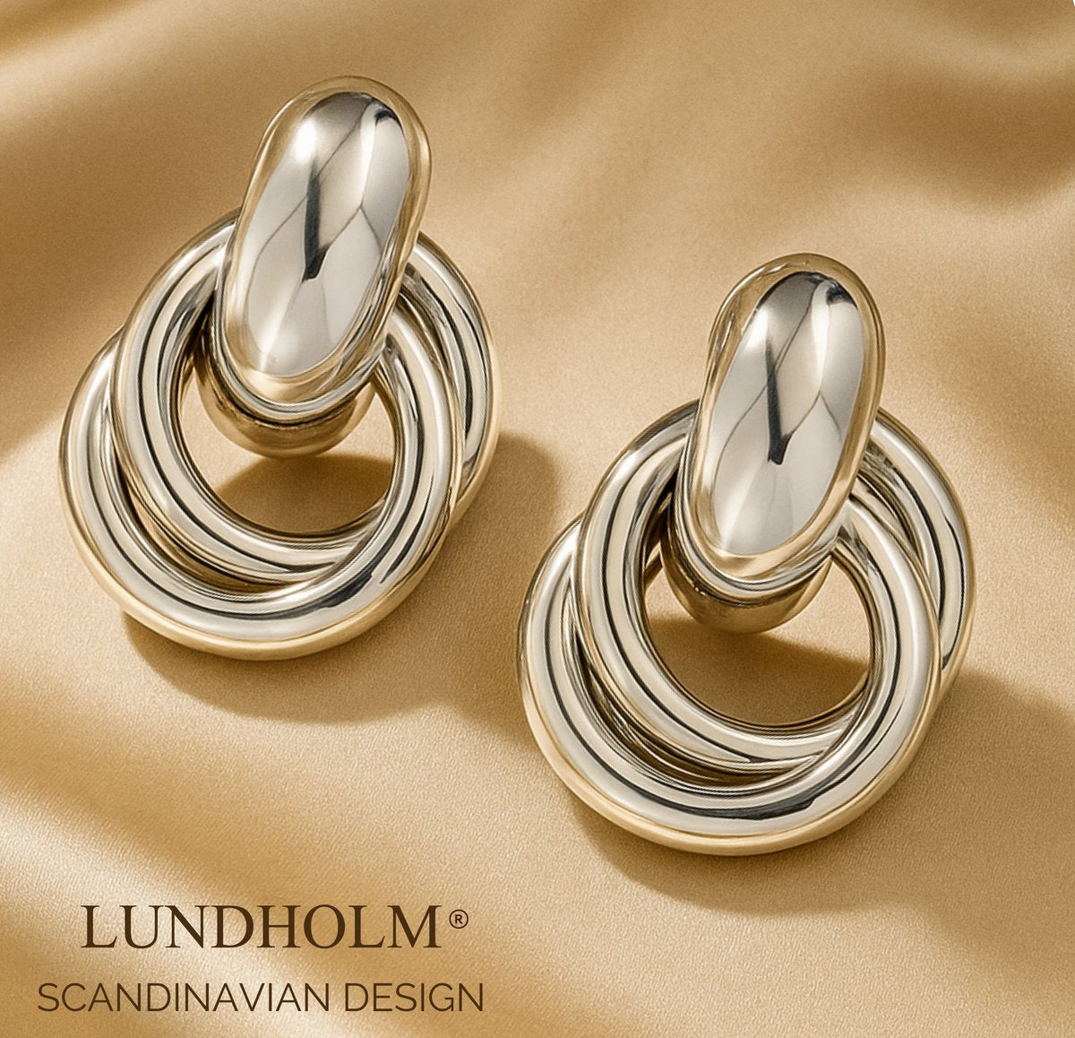 Lundholm Lundby oorbellen dames zilverkleurig premium stainless steel