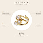 Lundholm Lyra ring goud – waterproof, hypoallergeen en verstelbaar, one size
