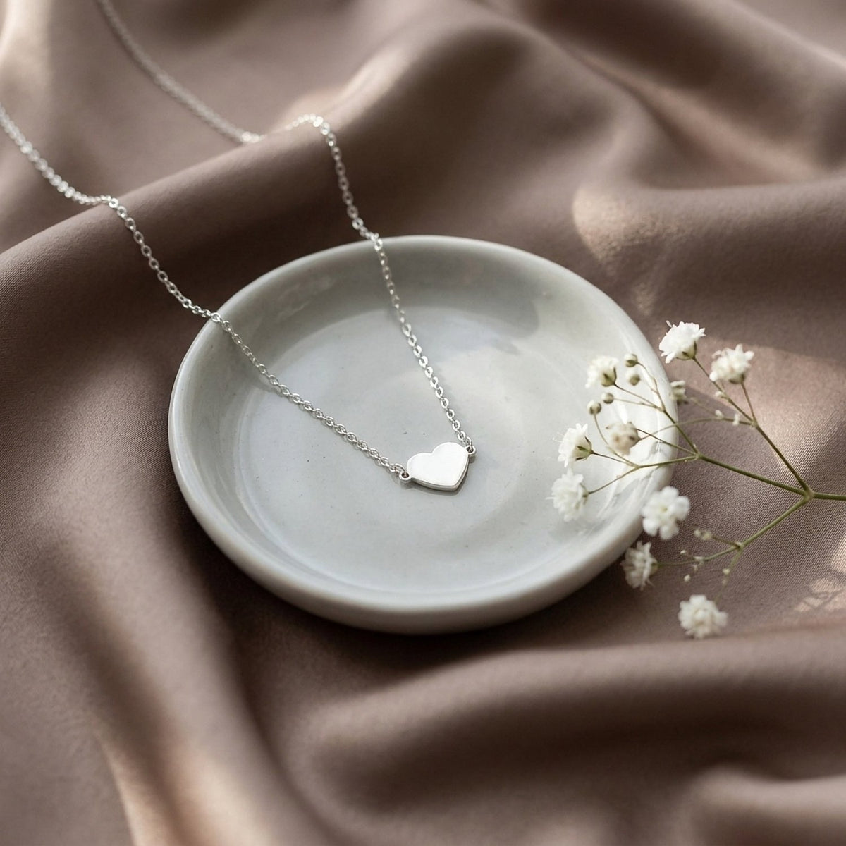 Lundholm Marthe ketting dames zilverkleurig met klein hartje