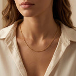 Lundholm Mette box chain ketting goudkleurig met bolletjes