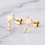 Lundholm Mingo gouden flamingo oorbellen