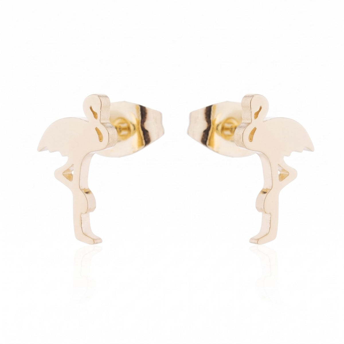 Lundholm Mingo flamingo oorknopjes goudkleurig