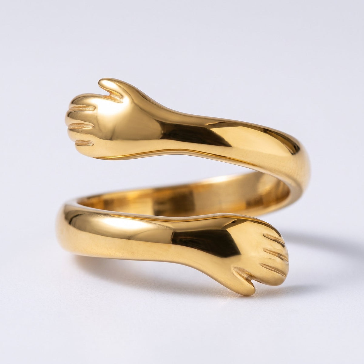 Lundholm Minna knuffelring met handjes, goudkleurig