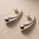 Lundholm Mirthe oorbellen dames zilverkleurig – druppel oorbellen 3 cm, stainless steel